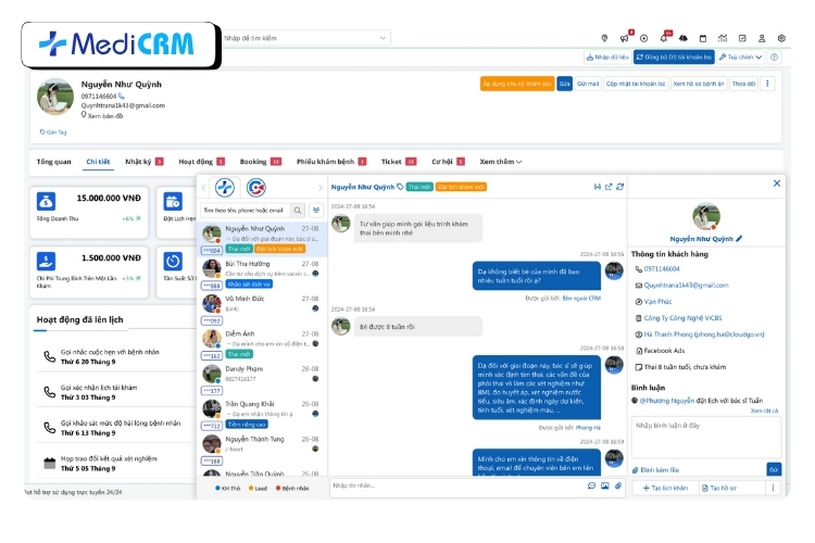 MediCRM phần mềm CRM chuyên biệt cho phòng khám da liễu