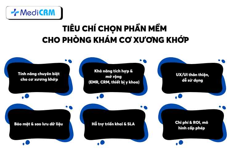 Tiêu chí để lựa chọn phần mềm phù hợp cho phòng khám cơ xương khớp