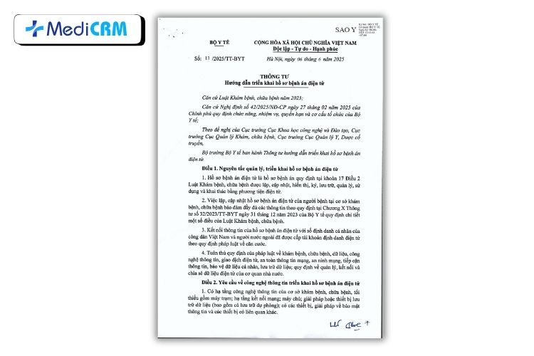 Thông tư chính thức hướng dẫn triển khai hồ sơ bệnh án điện tử